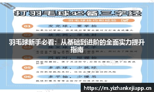 羽毛球新手必看：从基础到进阶的全面实力提升指南
